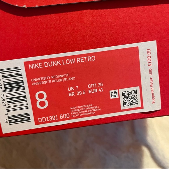 Nike dunk low - university red - Picture 9 of 10